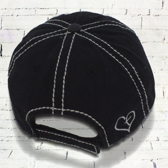 Distressed Black & Leopard Print 'Blessed' Cap - Picture 2 of 3